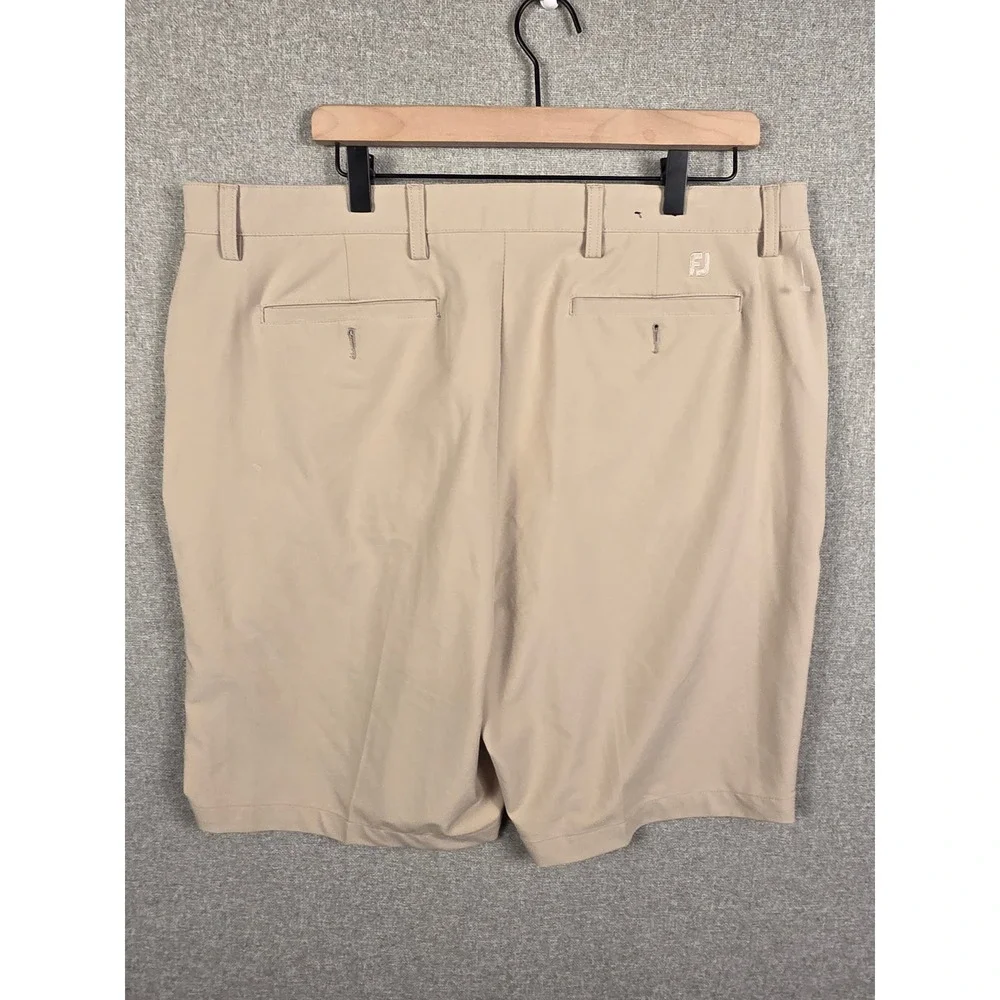 FootJoy Mens Performance Golf Shorts Khaki Tan Size 38 Flat Front 0716 1148355